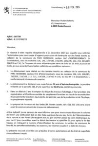Notification de decision pour le dossier 107739 : Coupe d'urgence pour cause de Bostryche - In Etzenbirchen