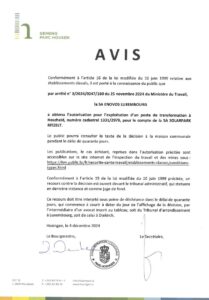 Avis au public - Autorisation pour l'exploitation d'un poste de transformation à Hoscheid (no. cadastral 131/2979) pour le compte de la "Solarpark Ritzelt S.A." (Enovos Luxembourg)