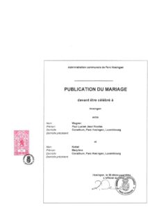 Avis de mariage Wagner-Kettel