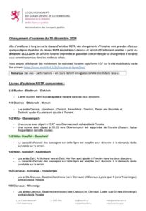 RGTR - Changement d'horaires du 15 décembre 2024