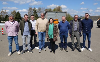 Mobilitéitsministesch Yuriko Backes war de Chantier vum Contournement Housen kucken