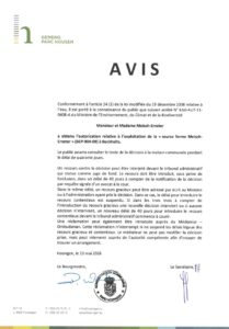 Avis au public - Autorisation relative à l'exploitation de la "source ferme Meisch-Ernster" à Bockholtz