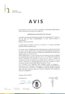 Avis au public - Demande d'autorisation portant sur la réalisation de la remise en état du talus du cours d'eau "Schlënnerbaach" et d'un chemin forestier  à Unterschlinder (Administration communale du Parc Hosingen)