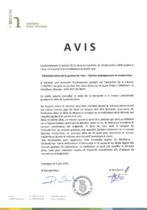 Avis au public - Demande d'autorisation portant sur l'exécution de la mesue "ID429" du plan de gestion des cours d'eau sur le cours d'eau "Schlënner" à Holzthum (Administration de la gestion de l'eau)