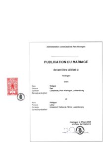 Avis au public - Mariage Thilgen-Philippe
