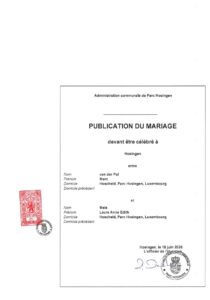 Avis au public - Mariage Van der Pal-Meis