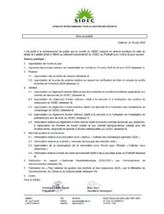 Convocation - Réunion du comité du Sidec, le 6 juillet 2026