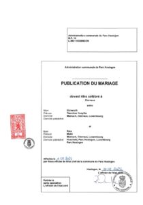 Avis au public - Mariage Elcheroth-Ries