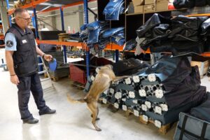 International Übung fir Brandmëttelhënn vun der Police am Gemengenatelier zu Housen duerchgefouert
