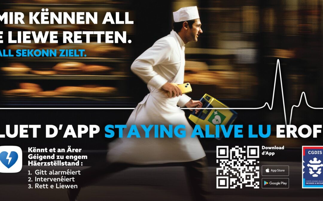 « Staying Alive »: Lued Iech elo déi nei App vum CGDIS erof an hëlleft Liewe retten!