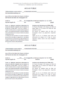 Avis au public - Chasse en battue lot 114 (31/10/2026)