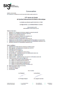 Convocation - Réunion du comité du SIGI, le 20 octobre 2026
