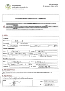Avis au public - Chasse en battue lot 80 (27/10/2026 + 17/11/2026)