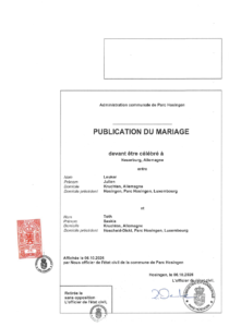 Avis au public - Mariage Leuker-Toth