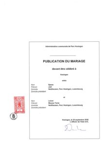 Avis au public - Mariage Spaus-Leiner